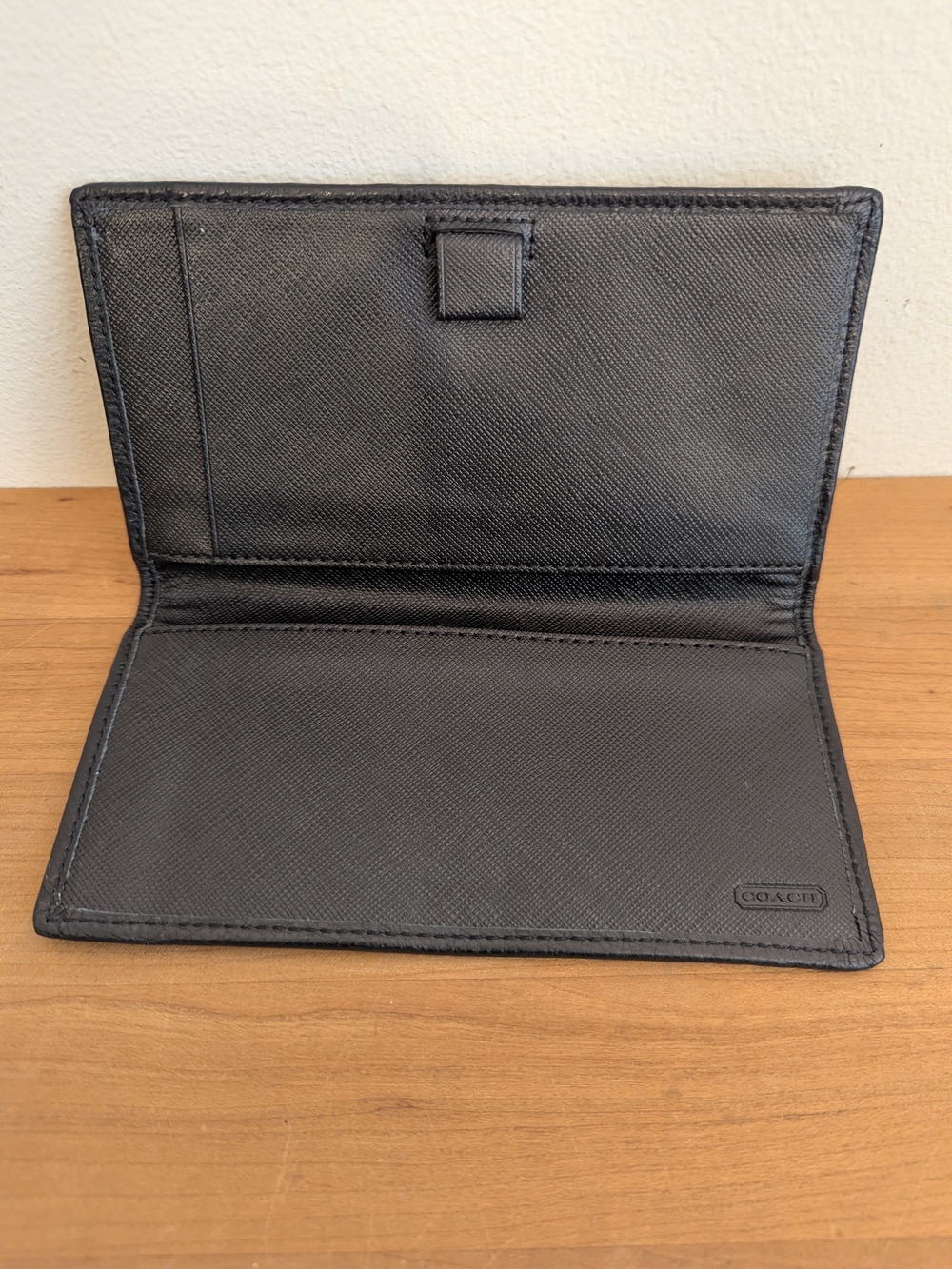 Coach Signature Checkbook Wallet Black White Canvas Leather Trim - Picture 7 of 7